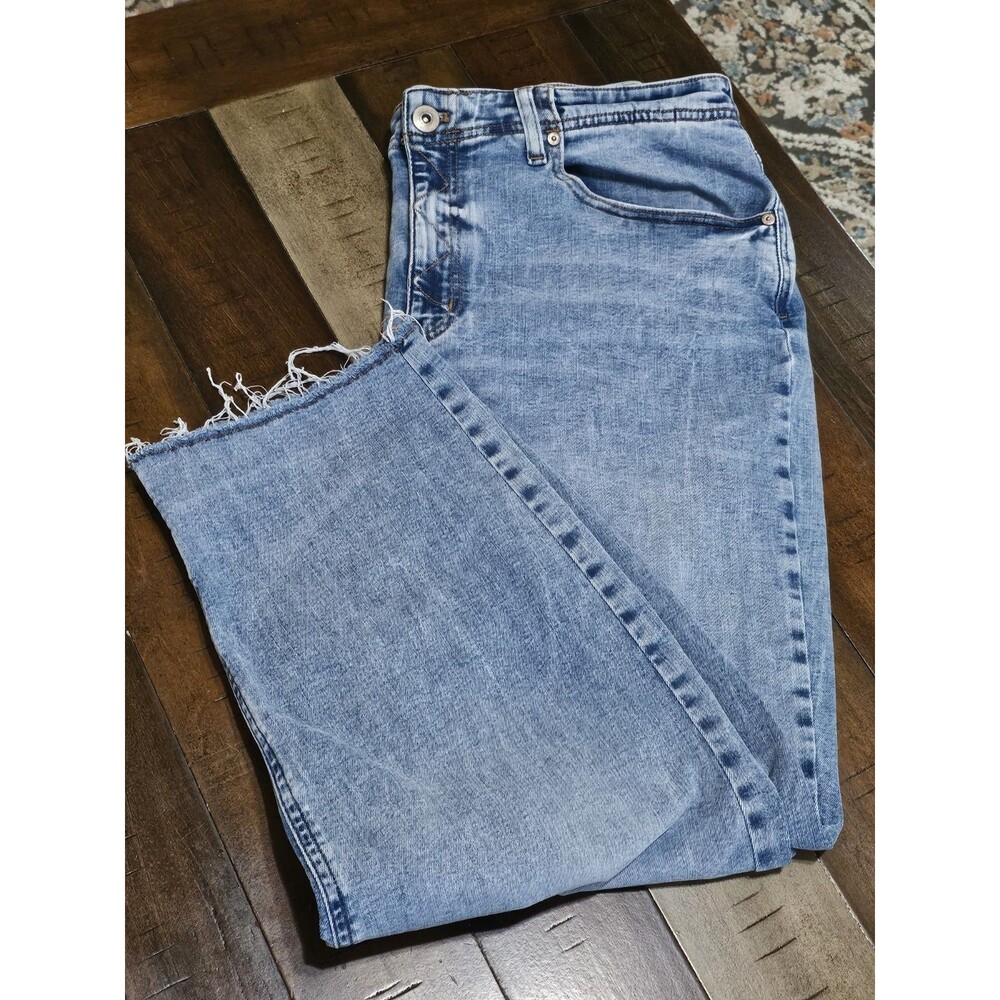 J Jill High Jeans 70% Cotton Rise Straight Leg Crop Light Blue Denim Size‎ 18T
